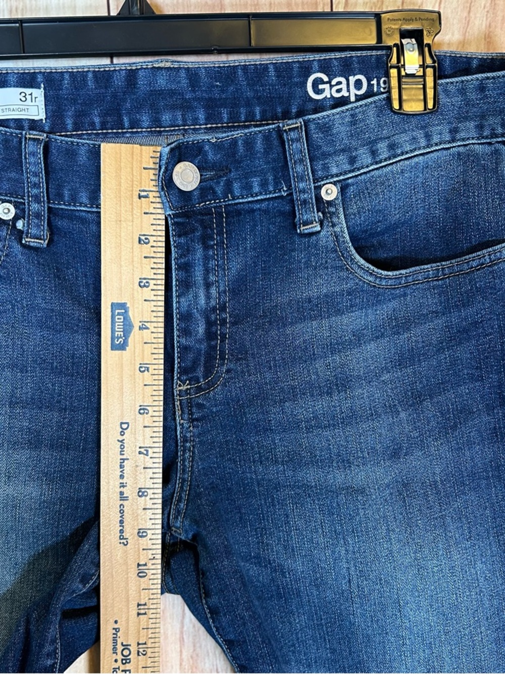 GAP Womens Jeans Sz 31 / 12 Mid Rise Straight Leg  Blue Denim Stretch Pants #225 - Picture 12 of 16